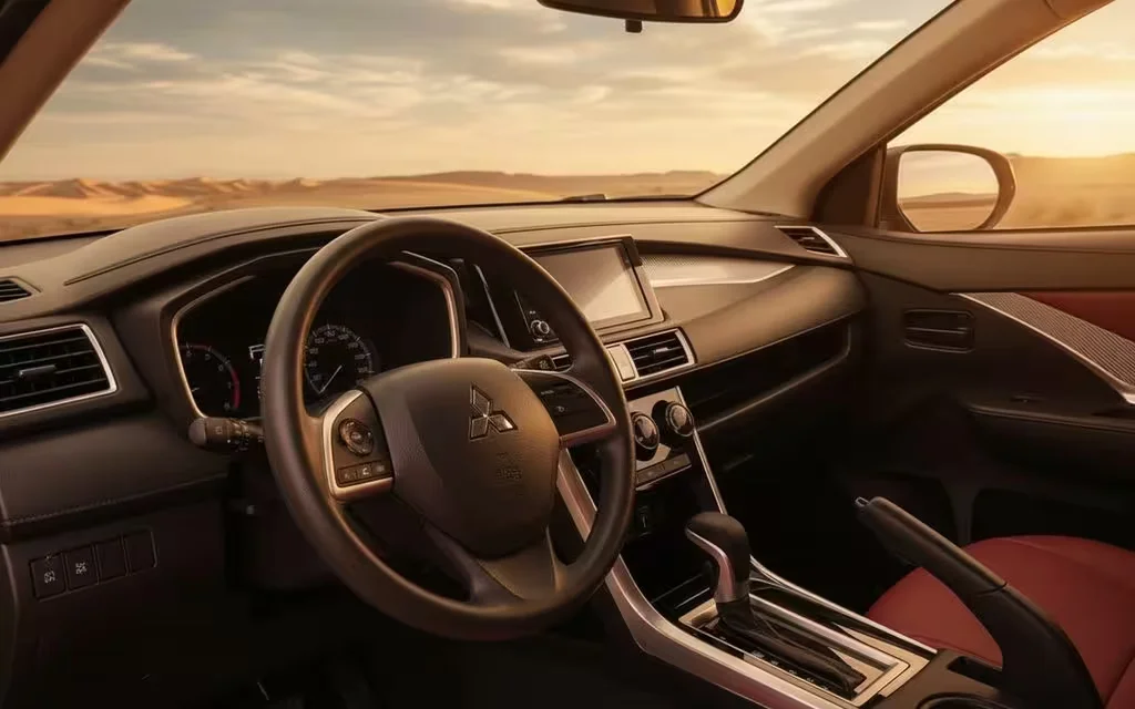 Mitsubishi Xpander 2024 interior view showing trim – rental in Dubai