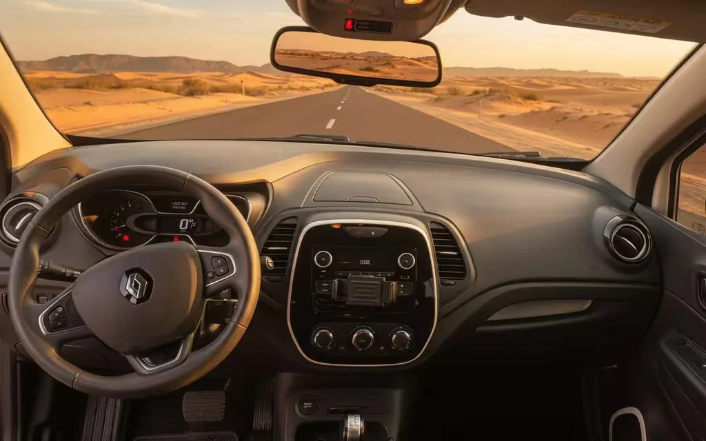 Renault Kaptur 2025 interior view showing trim – rental in Dubai