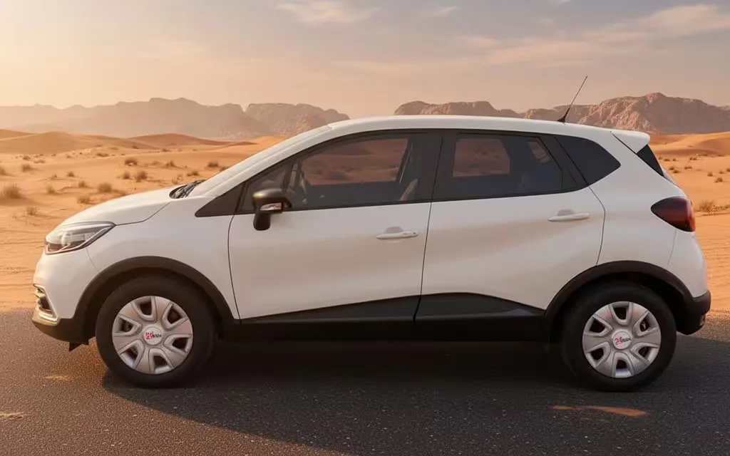 Renault Kaptur 2025 White side profile – rental in Dubai