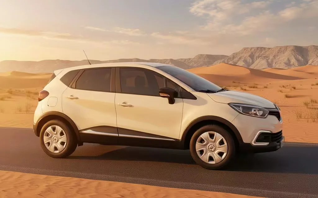 Renault Kaptur 2025 White side profile – rental in Dubai