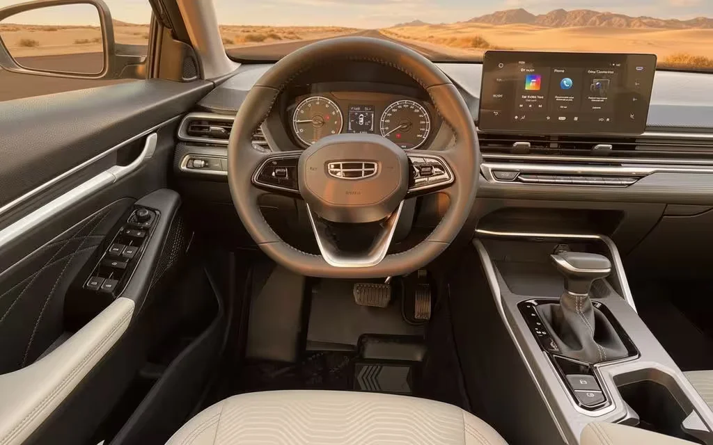 Geely Emgrand 2024 dashboard and infotainment – rental in Dubai