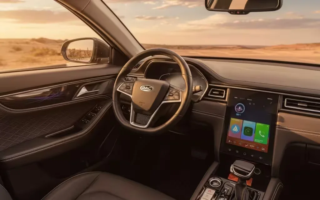 Jac J7 2025 dashboard and infotainment – rental in Dubai