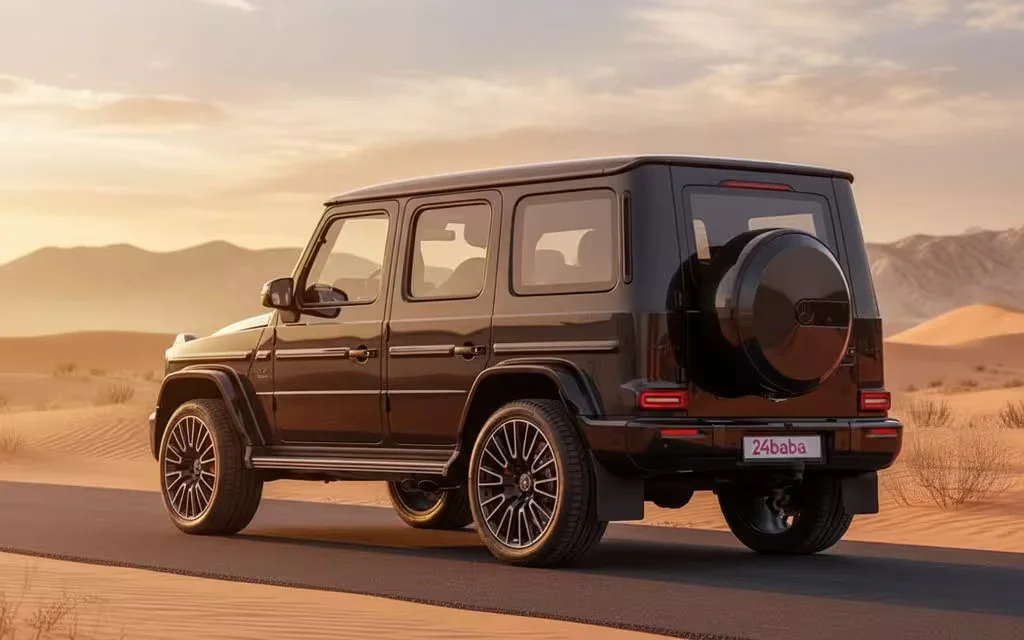 Mercedes G63 2025 Black rear view showing taillights