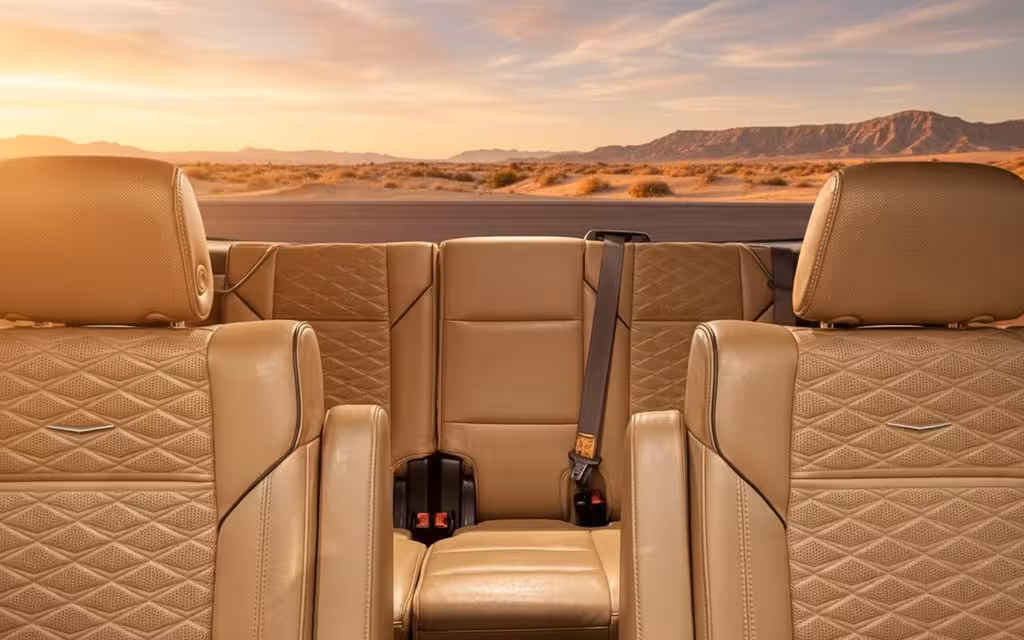 Cadillac Escalade 2021 leather seats and cabin – rental in Dubai