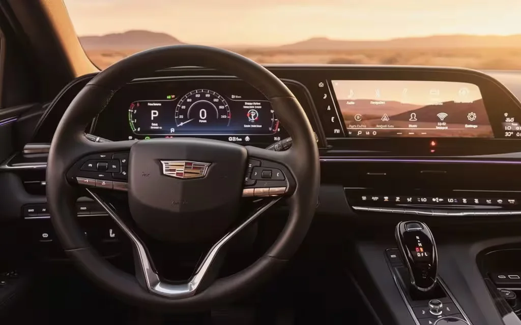 Cadillac Escalade 2021 dashboard and infotainment – rental in Dubai