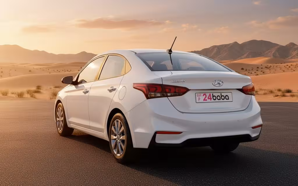 Hyundai Accent 2020 White rear view showing taillights