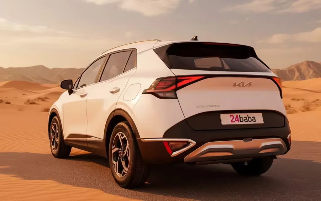Kia Sportage 2023 White rear view showing taillights