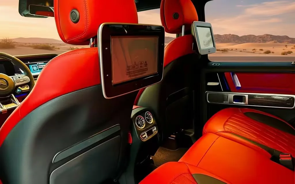 Mercedes G63 2022 interior view showing trim – rental in Dubai