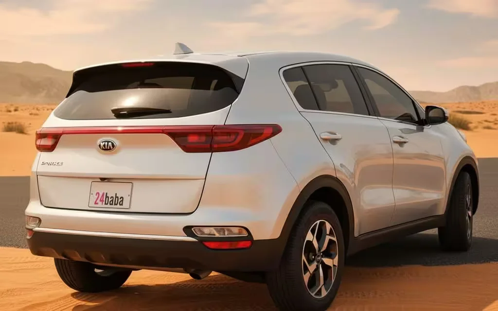 Kia Sportage 2021 Silver rear view showing taillights