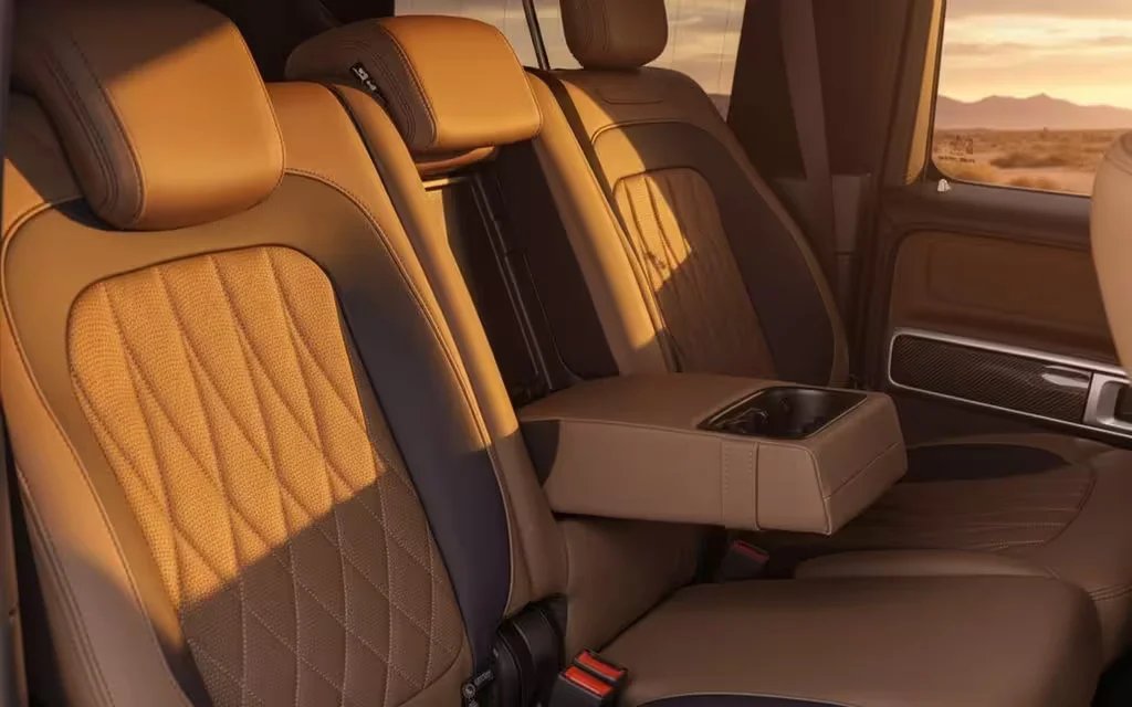 Mercedes G63 2024 leather seats and cabin – rental in Dubai