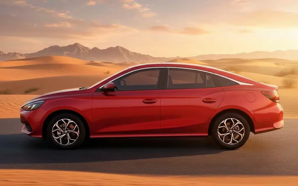 Mg Gt 2024 Red side profile – rental in Dubai