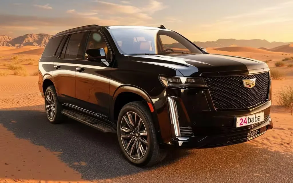 Cadillac Escalade 2022 alloy wheel close up – rental in Dubai