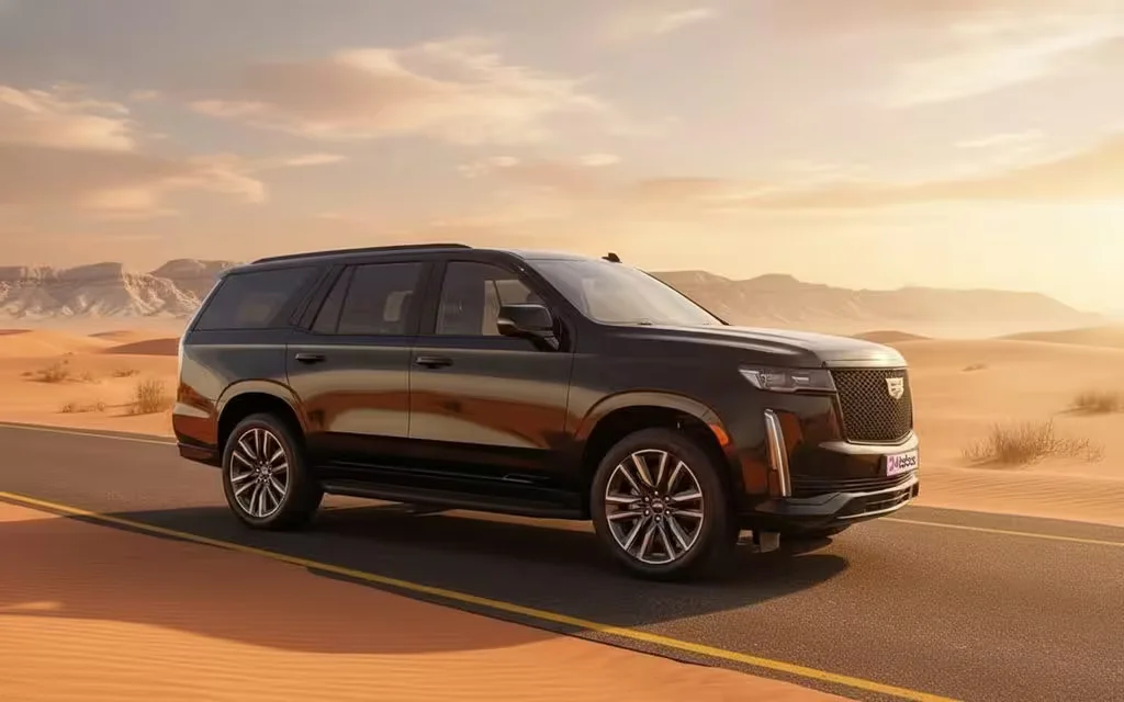 Cadillac Escalade 2022 Black side profile – rental in Dubai