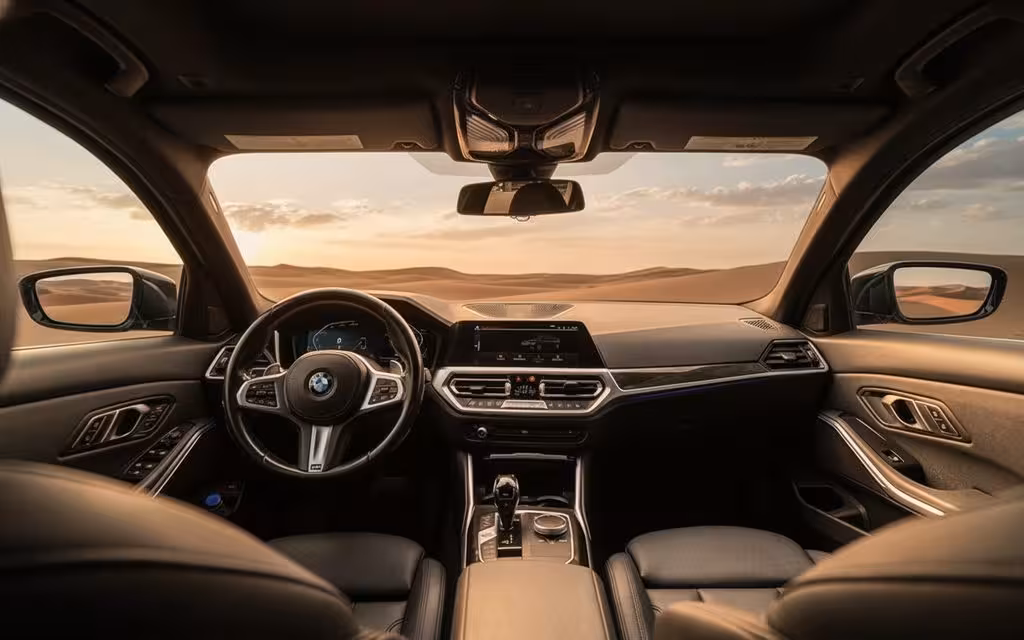 Bmw 330 2020 dashboard and infotainment – rental in Dubai