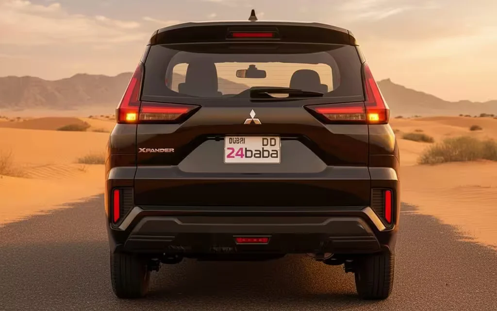 Mitsubishi Xpander 2025 Black rear view showing taillights – rental in Dubai