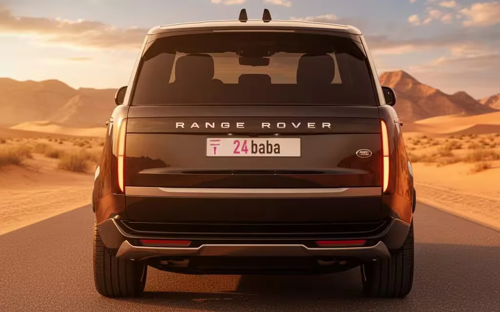LandRover RangeRover 2023 Dark Gray rear view showing taillights – rental in Dubai