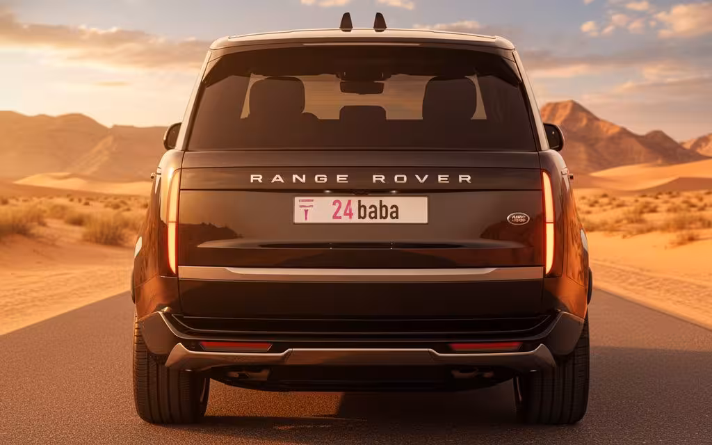 LandRover RangeRover 2023 Dark Gray rear view showing taillights – rental in Dubai