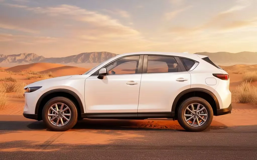 Mazda Cx 5 2022 White side profile – rental in Dubai
