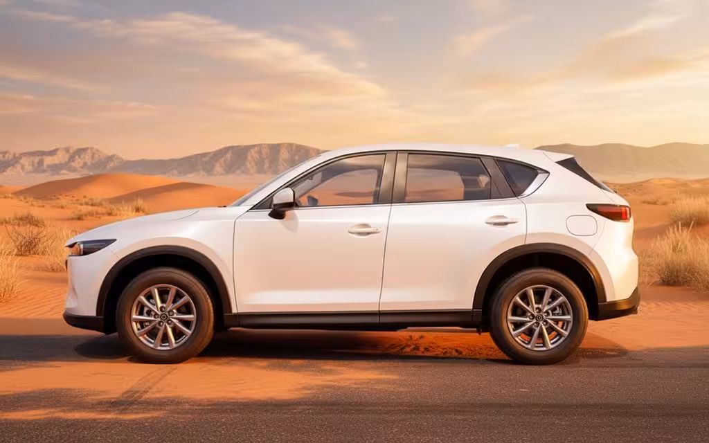 Mazda Cx 5 2022 White side profile – rental in Dubai