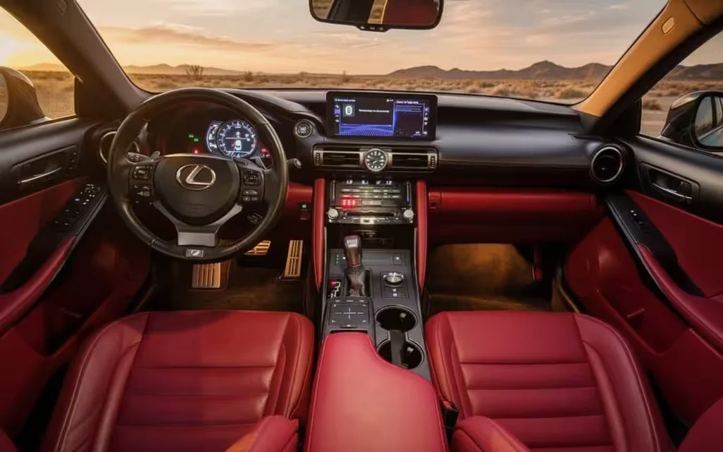 Lexus Is 2022 interior view showing trim – rental in Dubai