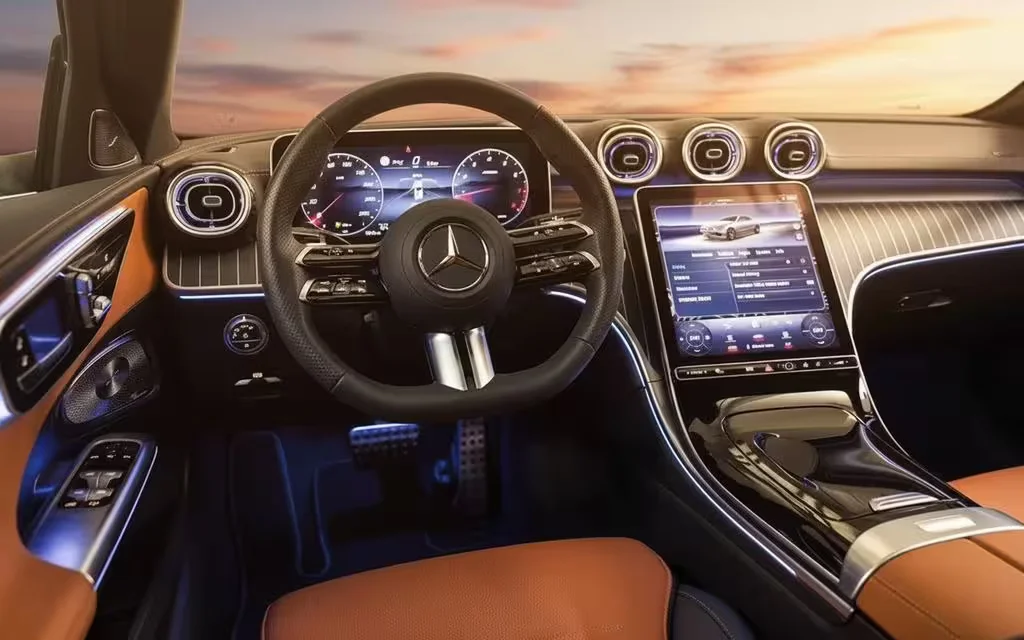 Mercedes C200 2024 interior view showing trim
