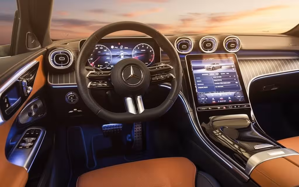 Mercedes C200 2024 interior view showing trim