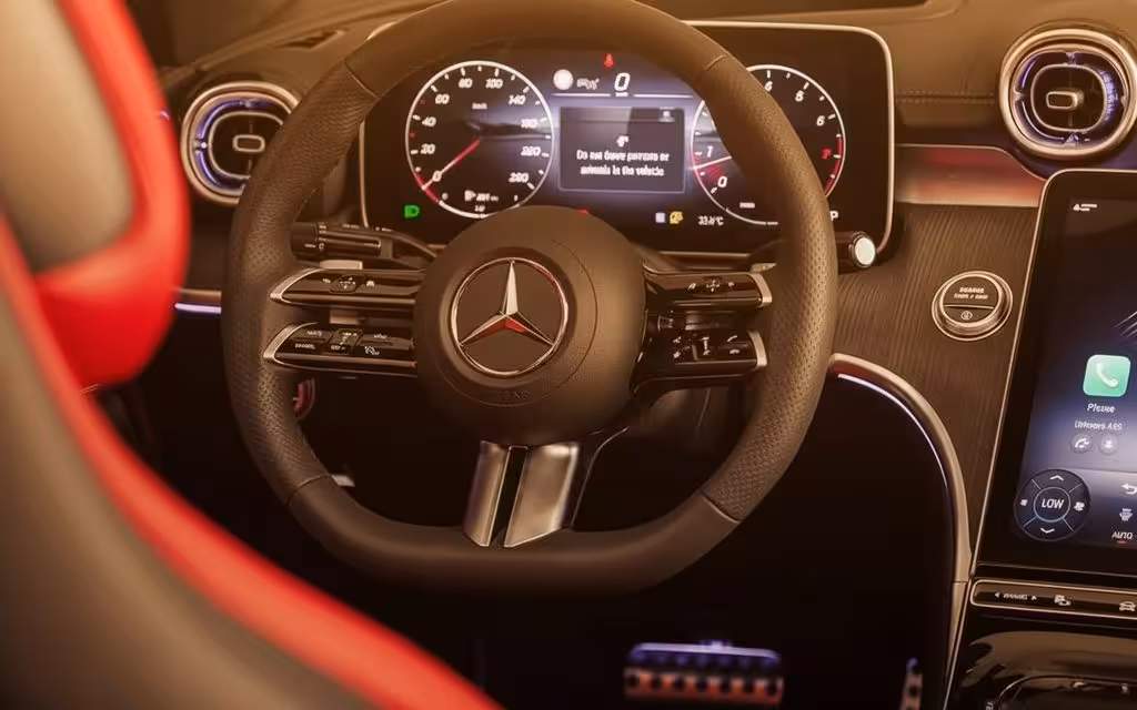 Mercedes C200 2024 interior view showing trim