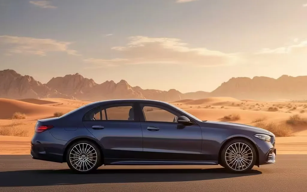 Mercedes C200 2024 Blue side profile