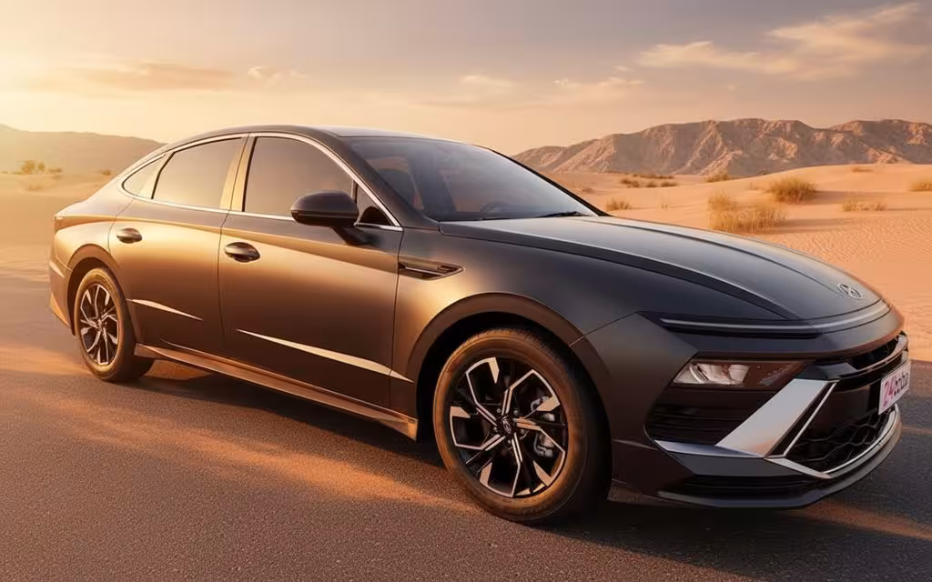 Hyundai Sonata 2025 Dark Gray side profile – rental in Dubai