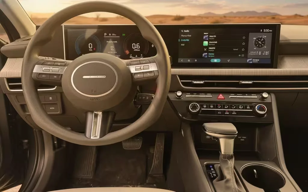 Hyundai Sonata 2025 dashboard and infotainment – rental in Dubai