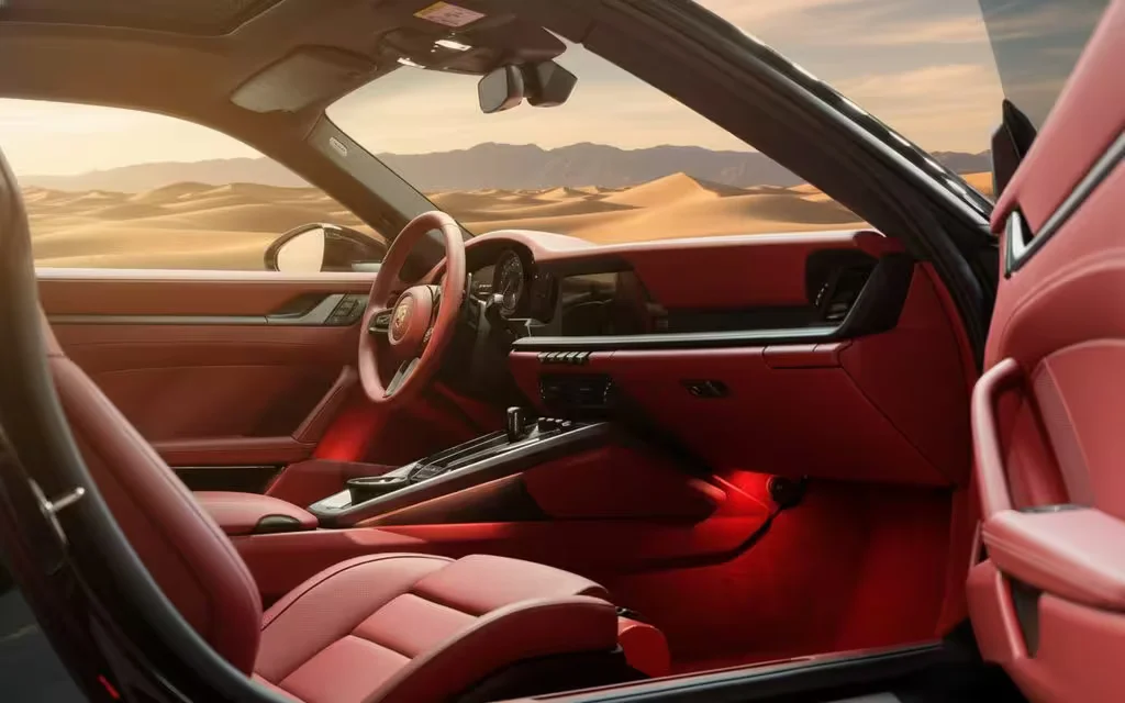 Porsche 911 2025 interior view showing trim – rental in Dubai