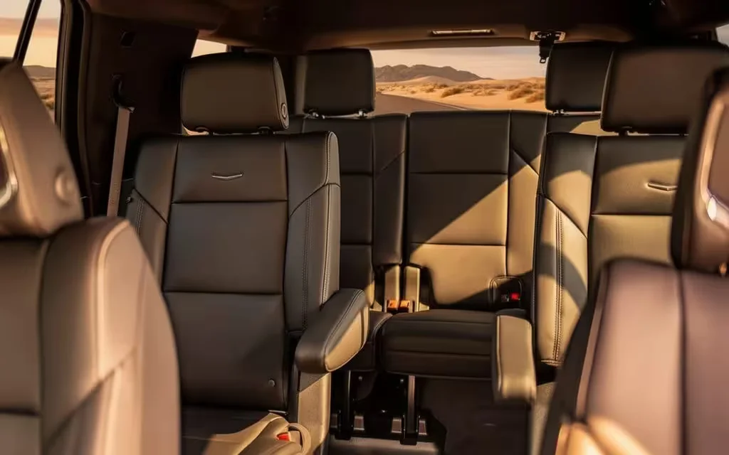 Cadillac Escalade 2021 leather seats and cabin – rental in Dubai
