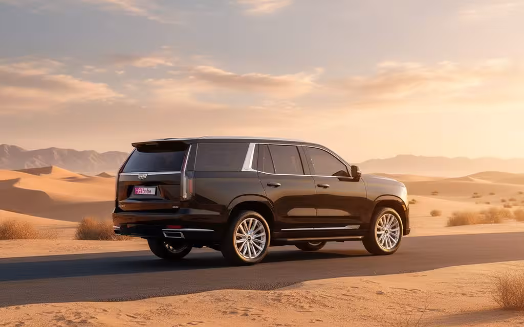 Cadillac Escalade 2021 Black side profile – rental in Dubai