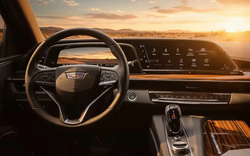 Cadillac Escalade 2021 dashboard and infotainment – rental in Dubai