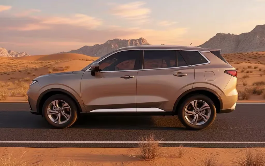 Ford Territory 2023 Gold side profile – rental in Dubai