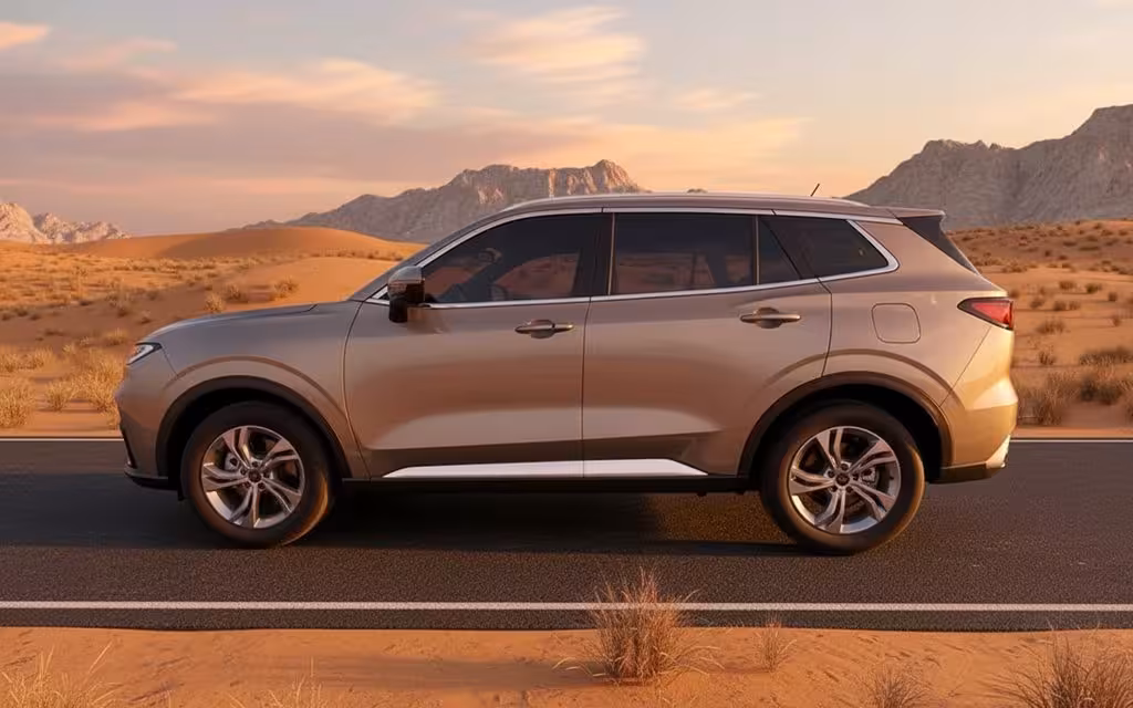 Ford Territory 2023 Gold side profile – rental in Dubai