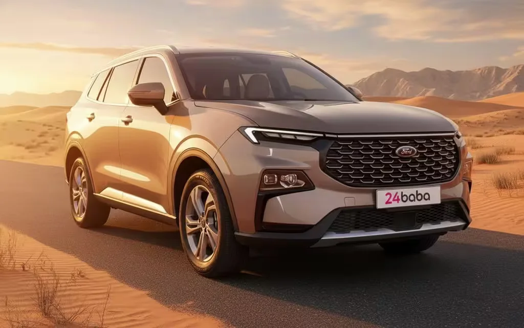 Ford Territory 2023 Gold front view with headlights – rental in Dubai