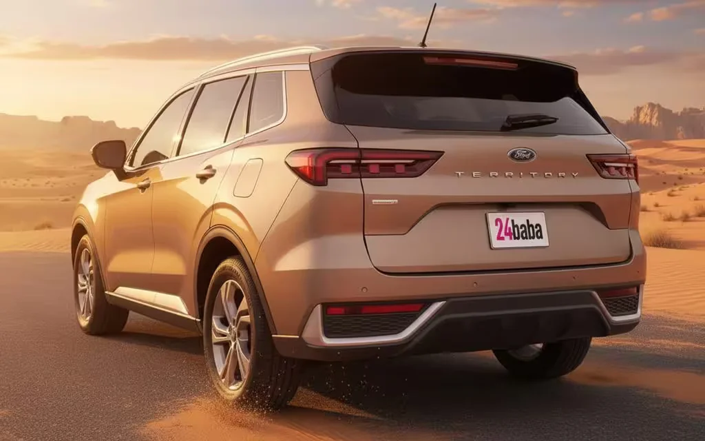 Ford Territory 2023 Gold rear view showing taillights – rental in Dubai