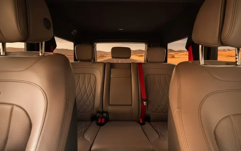 Mercedes G63 2024 leather seats and cabin – rental in Dubai