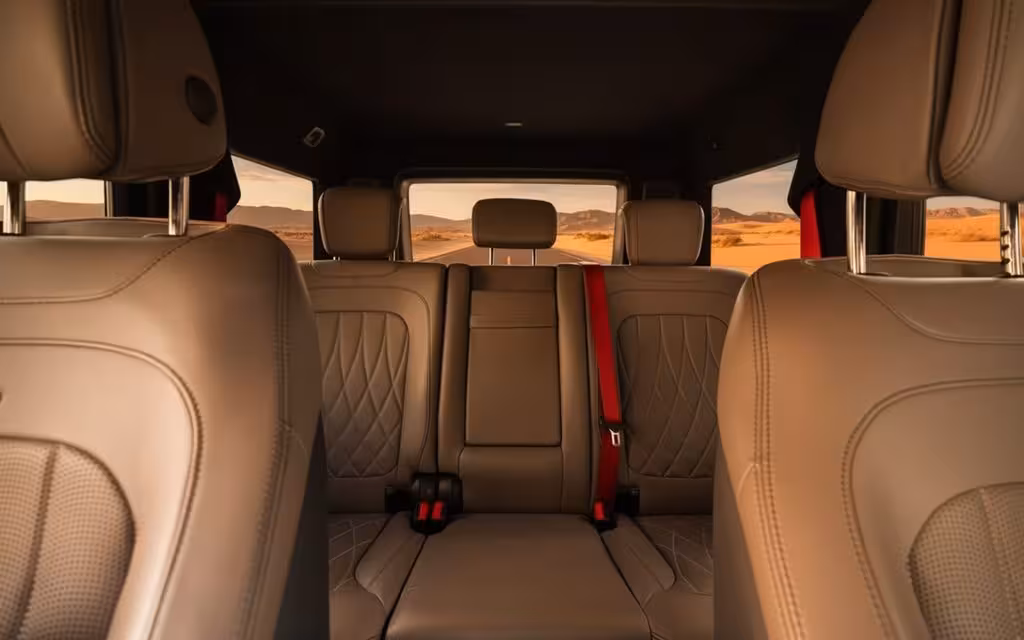 Mercedes G63 2024 leather seats and cabin – rental in Dubai