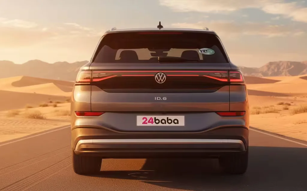 Volkswagen Id6 2021 Grey rear view showing taillights – rental in Dubai