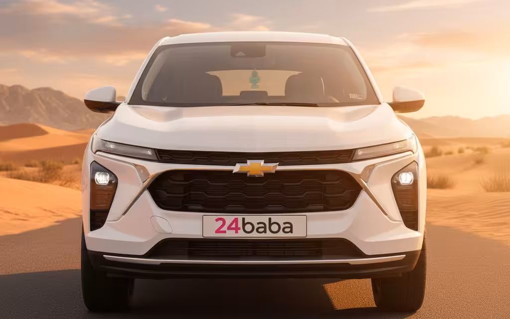 Chevrolet Trax 2024 White front view with headlights – rental in Dubai