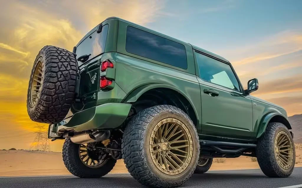 Ford Bronco 2024 Green side profile – rental in Dubai