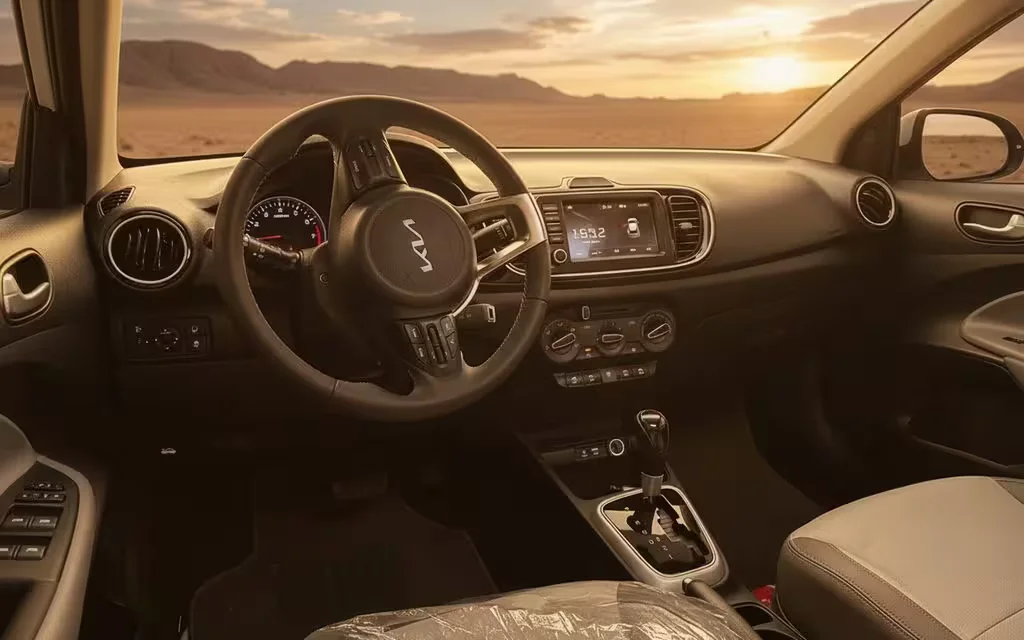 Kia Pegas 2024 interior view showing trim