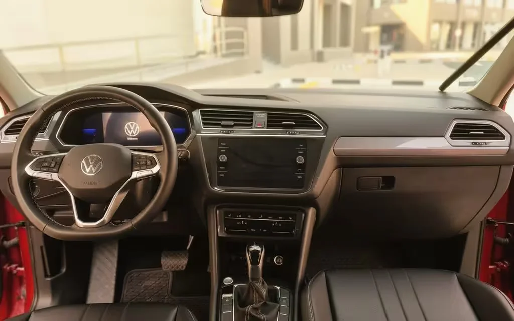 Volkswagen Tiguan 2023 interior view showing trim – rental in Dubai
