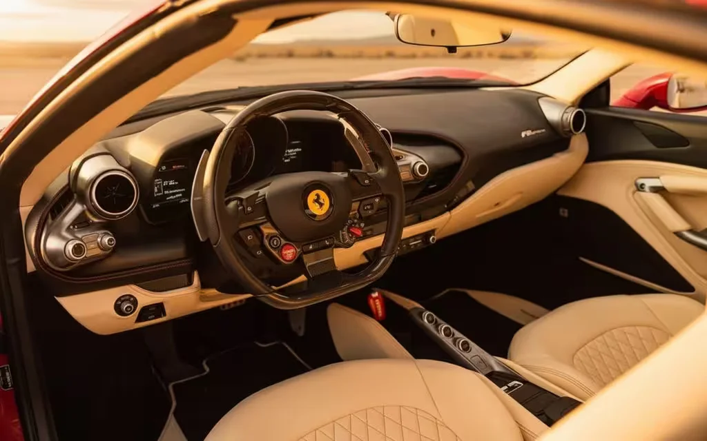 Ferrari F8 2021 dashboard and infotainment – rental in Dubai