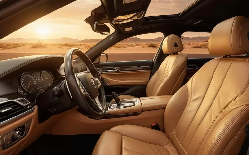 Bmw 730 2022 interior view showing trim – rental in Dubai