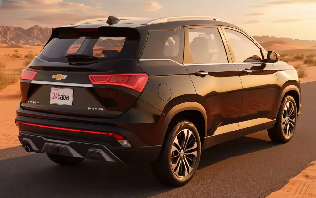 Chevrolet Captiva 2024 Black rear view showing taillights – rental in Dubai