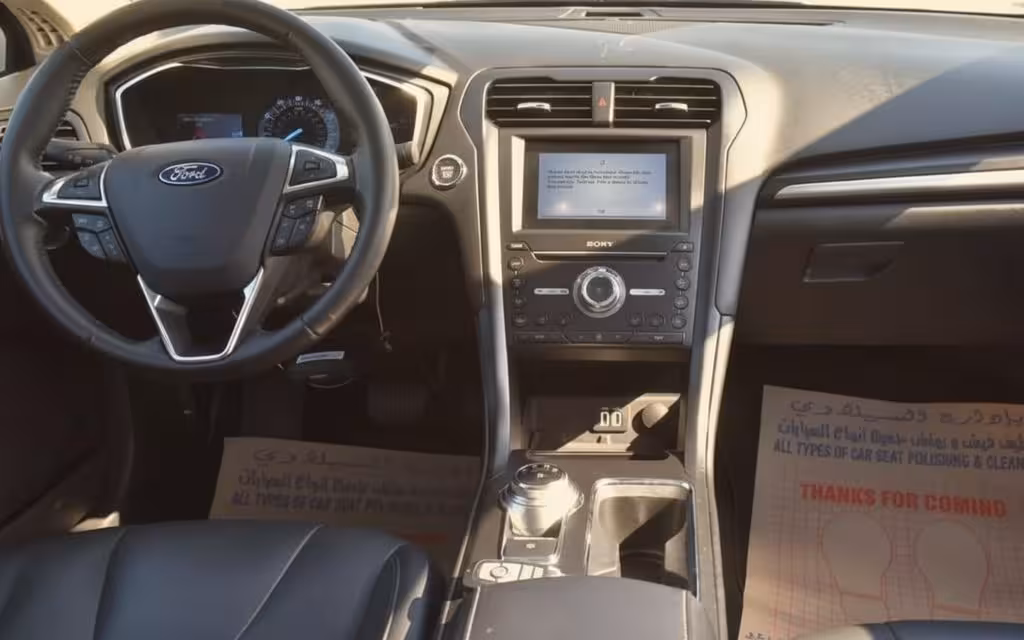 Ford Fusion 2021 interior view showing trim – rental in Dubai