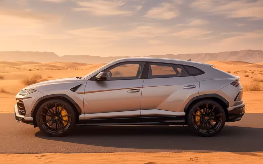 Lamborghini Urus 2022 Grey side profile – rental in Dubai